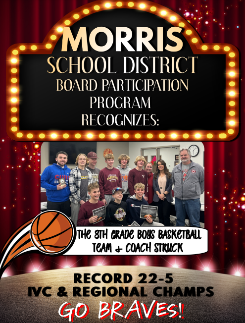 Board Recognizes 8th Grade Basketball