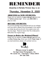 Absentee and Retake Picture Day November 5, 2020!